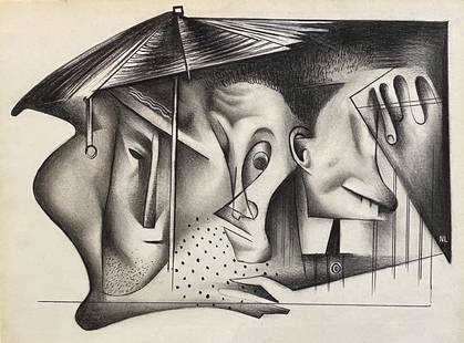 Norman Lewis: Drawing on paper 11 1/4 x 8 1 /4 in, manner of Norman Wilfred Lewis (July 23, 1909 – August 27, 1979) was an American painter, scholar, and teacher. Lewis, who was African-American and of Bermudian