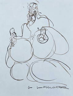 Gaston Lachaise: Drawing on paper 10 1/4 x 8 in, manner of Gaston Lachaise (March 19, 1882 – October 18, 1935) was a French-born sculptor, active in the early 20th century. A native of Paris, he was most noted for