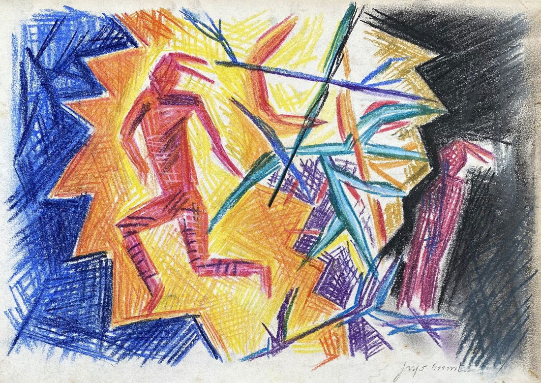 Jaune Quick-to-See Smith: Drawing on paper 11 ½ X 8 in, manner of Jaune Quick-to-See Smith (born 1940) is a Native American visual artist and curator. She is an enrolled member of the Confederated Salish and Kootenai Tr