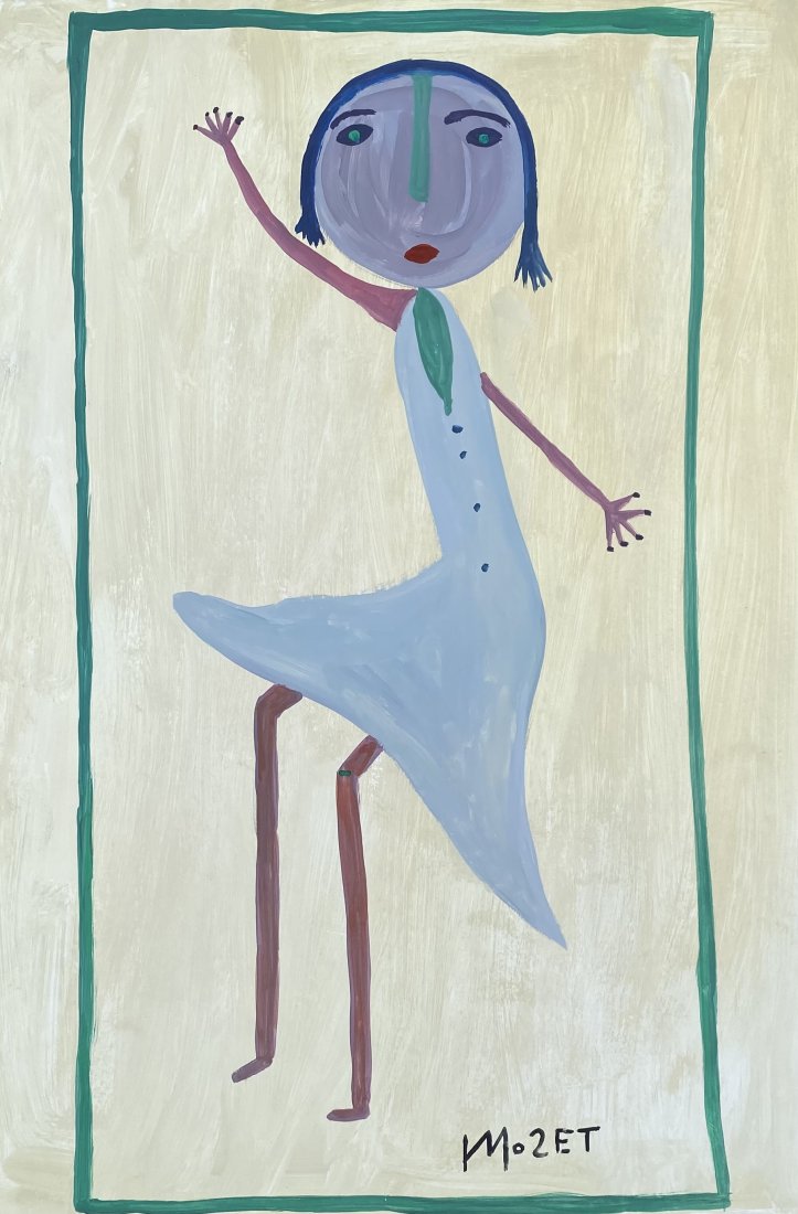 Mose Tolliver: Drawing on paper 11 ¾ x 8 ¼ in, manner of Moses Ernest Tolliver (July 4, 1918-20 â€“ October 30, 2006) was an American artist. He was known as "Mose T", after the signature on his p