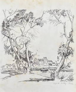 Alfred Hutty: Drawing on paper 10 ¼ x 8 ½ in, manner of Alfred Heber Hutty (September 15, 1877 â€“ June 27, 1954) was a 20th-century American artist who is considered one of the leading figures o