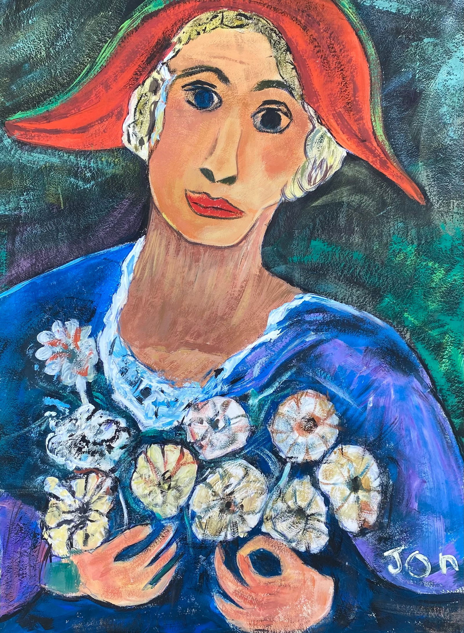 Jon Serl: Drawing on paper 10 ¾ x 8 in, manner of Jon Serl (1894â€“1993) was an American artist. He is best remembered as a painter like the American artists Grandma Moses and Edward Hicks. He also