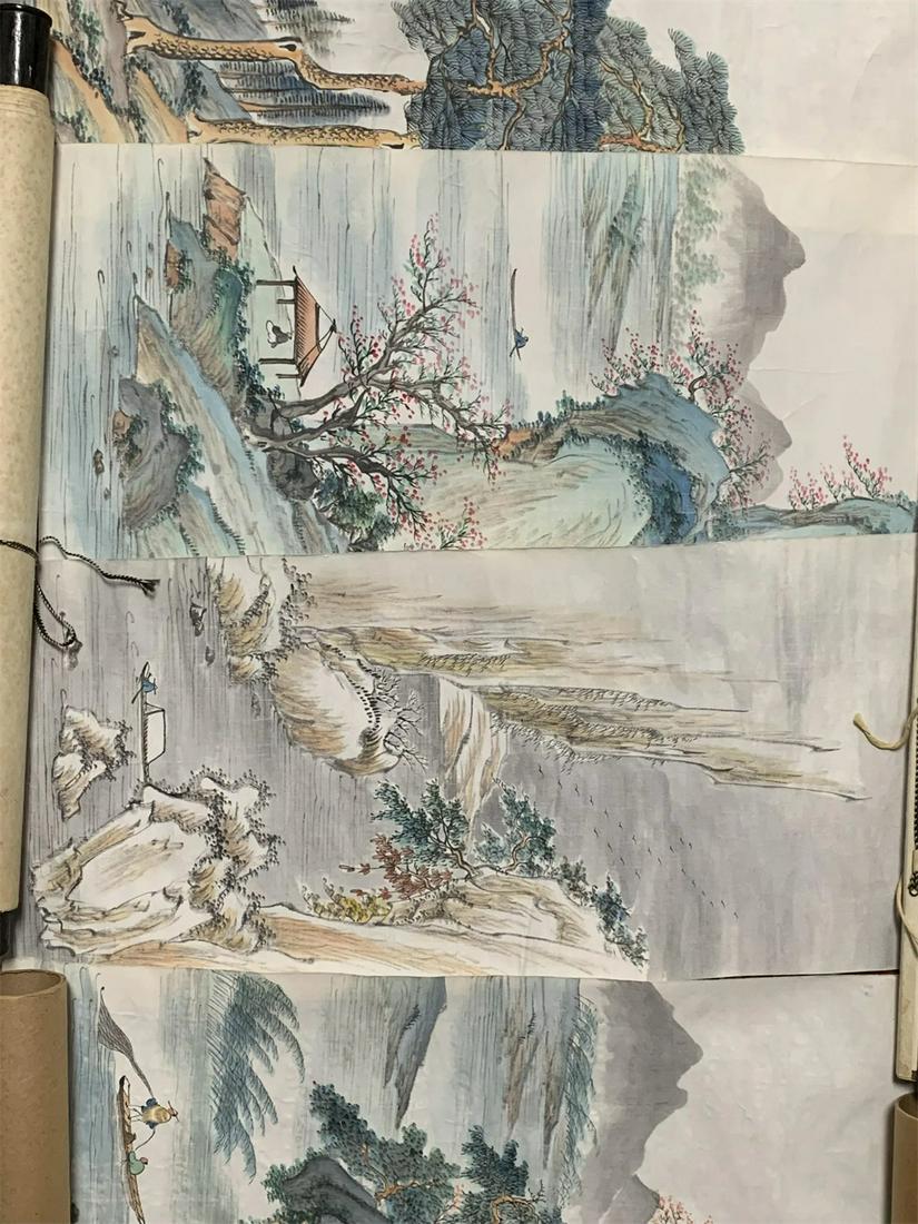 Chinese Scroll Painting: Chinese Scroll Painting. Size: 23 x 9.5 Inches