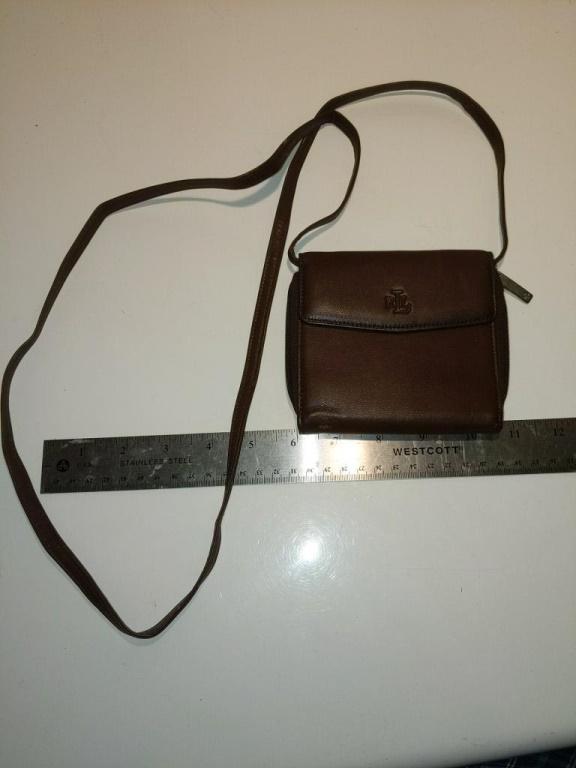 Polo ( Ralph Lauren ) Small Leather Handbag Approx 5x5" (1 of 5)