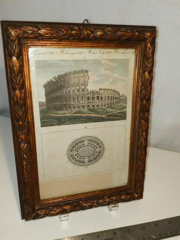 Antique Framed Print of Colloseum w/Seating Chart (1 of 6)