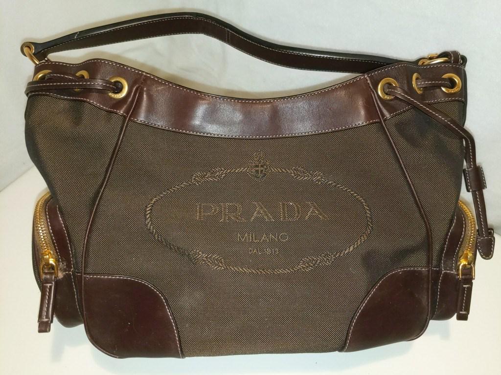 Prada Canvas/Leather Purse Approx 14x10" (1 of 6)