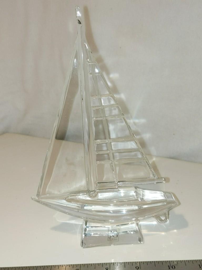 J.G. Durand Crystal Sailboat 8.5". Still bears factory: J.G. Durand Crystal Sailboat 8.5". Still bears factory sticker 8.5". Still bears factory sticker