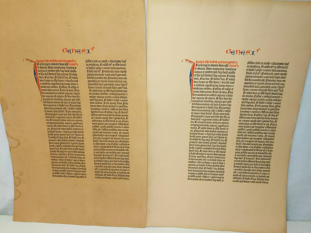 Pair of Antique Engravings of Genesis in Latin Approx (1 of 4)