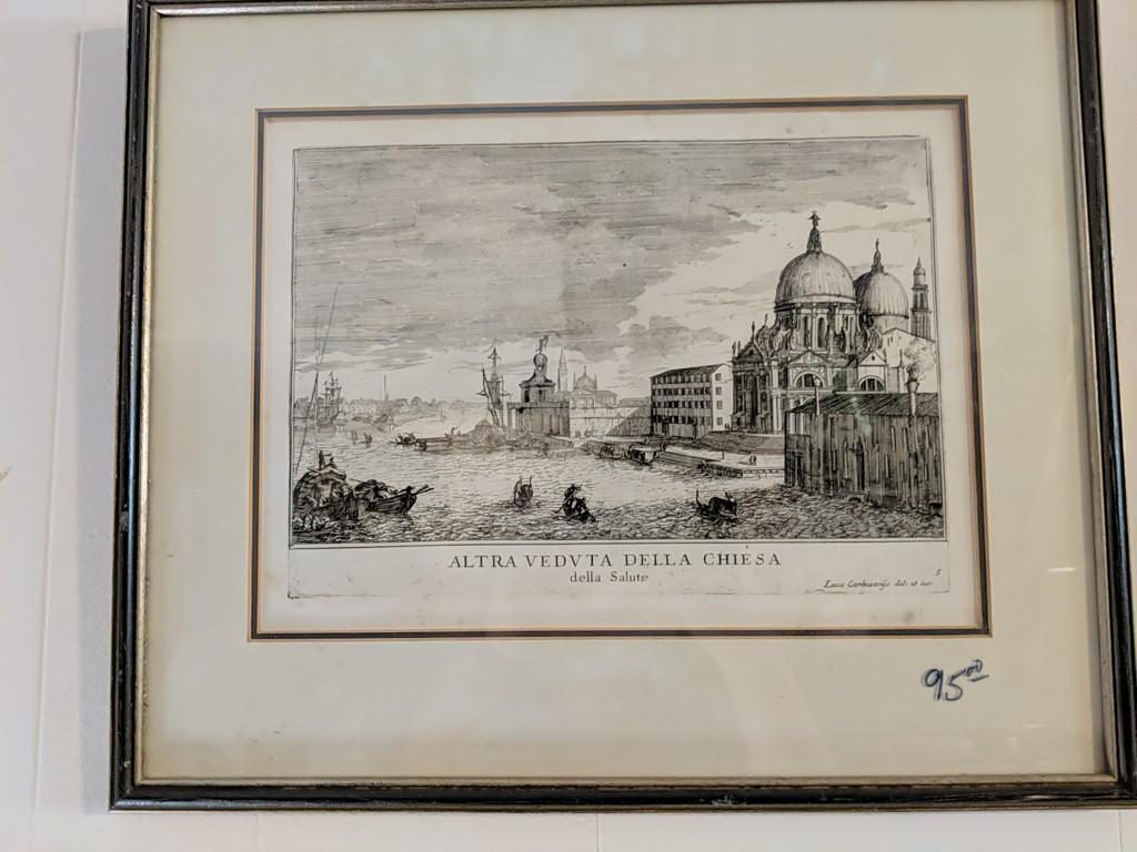 Framed Scene of Venice Book Page Engraving Total size (1 of 5)