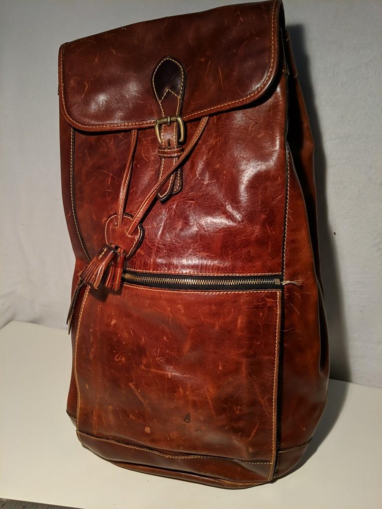 Vintage Holland Sport Saddle Leather Backpack Approx (1 of 5)