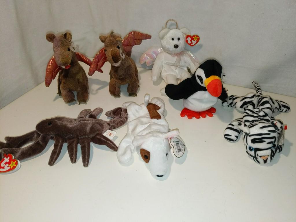 Lot of 7 '90s Beanie Babies: Lot of 7 '90s Beanie Babies