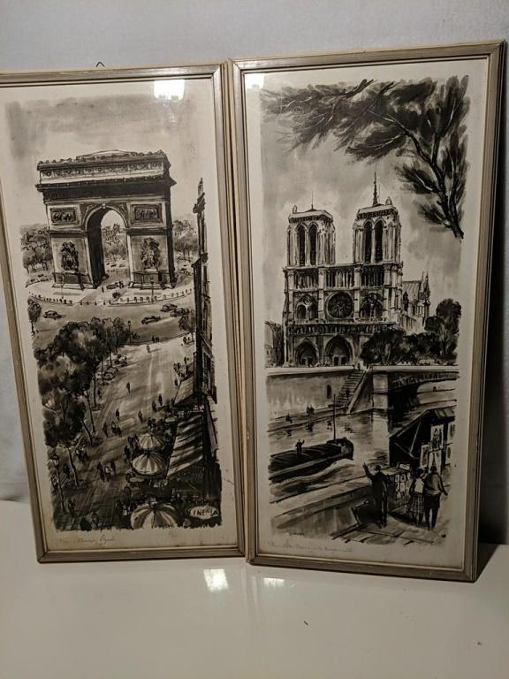Pair of Ortiz Alfau 1960's Paris Cartoon Prints Framed (1 of 7)