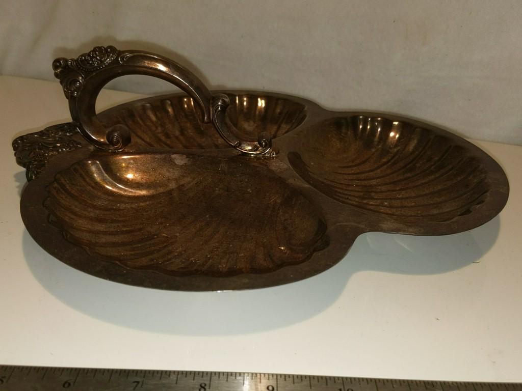 Baroque by Wallace Silverplate Condiments Tray 12" Long (1 of 5)