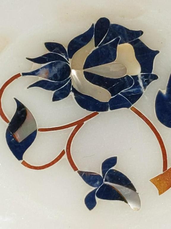 Lot of 4 Quartz Coasters with Stone Inlay Each is 3.5": Lot of 4 Quartz Coasters with Stone Inlay Each is 3.5" Diameter Each is 3.5" Diameter