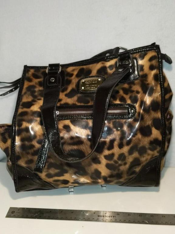 Kathy Van Zeeland Leopard Print Purse 14" Wide (1 of 6)