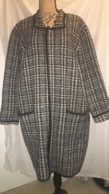 Rena Rowan Black & White Sweater Jacket 2x Cute black & (1 of 3)