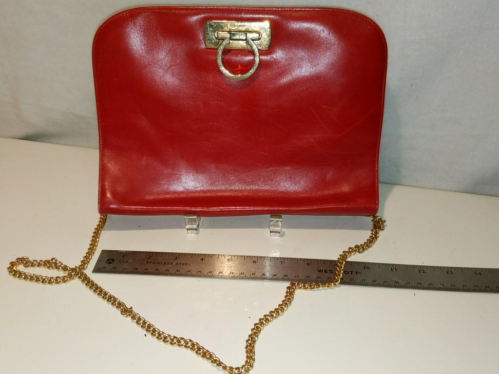 Salvatore Ferragamo Red Purse 10.5" Wide (1 of 5)