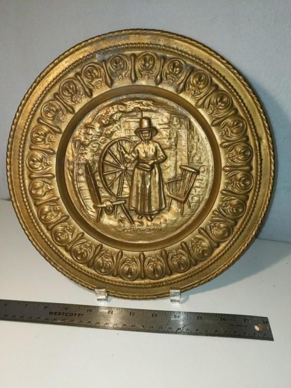 Peerage Reg Solid Brass Plate Welsh Woman Approx 12" (1 of 4)