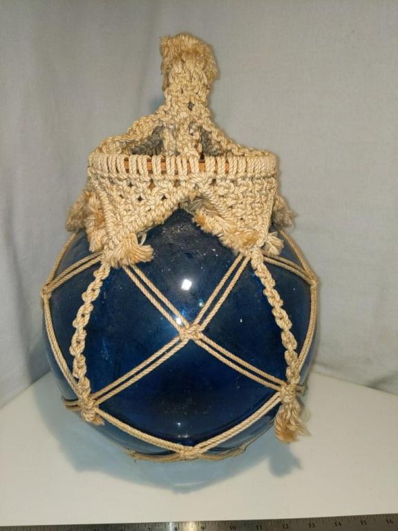 Japanese Fishing Glass Float w/Woven Netting Approx 17" (1 of 5)