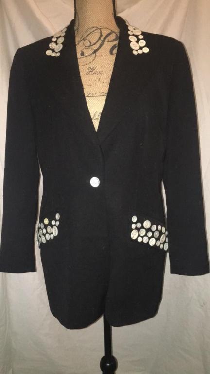 Escada Black Wool Dress Jacket Sz 40 Like new (1 of 3)