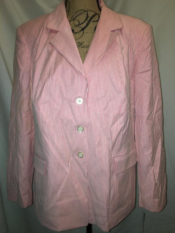Talbots Striped Pink Jacket Sz 16W NWT! New with tags. (1 of 3)