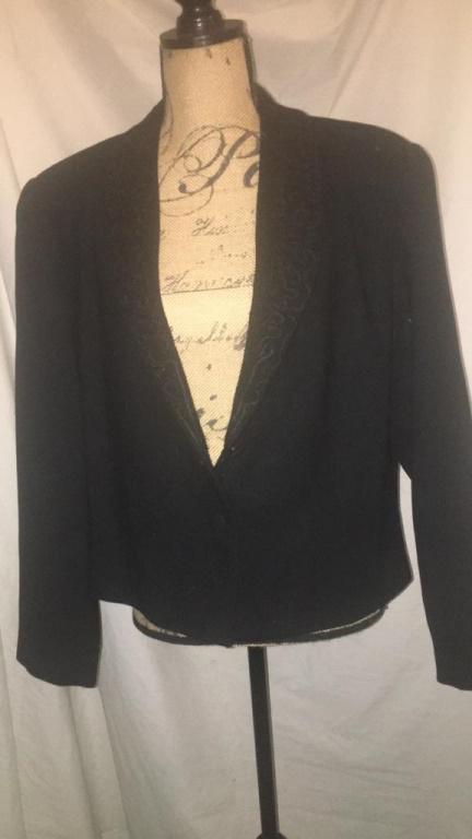 Gianni Black Sport Dress Jacket Sz 16 100% wool.  Great (1 of 3)