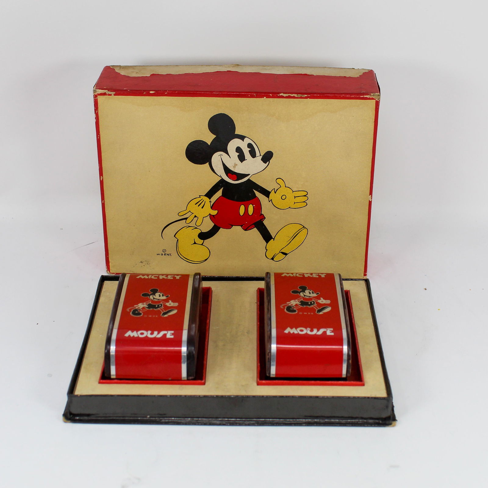 PAIR OF VINTAGE 1930s MICKEY MOUSE HAIR BRUSHES, LNIB (1 of 3)