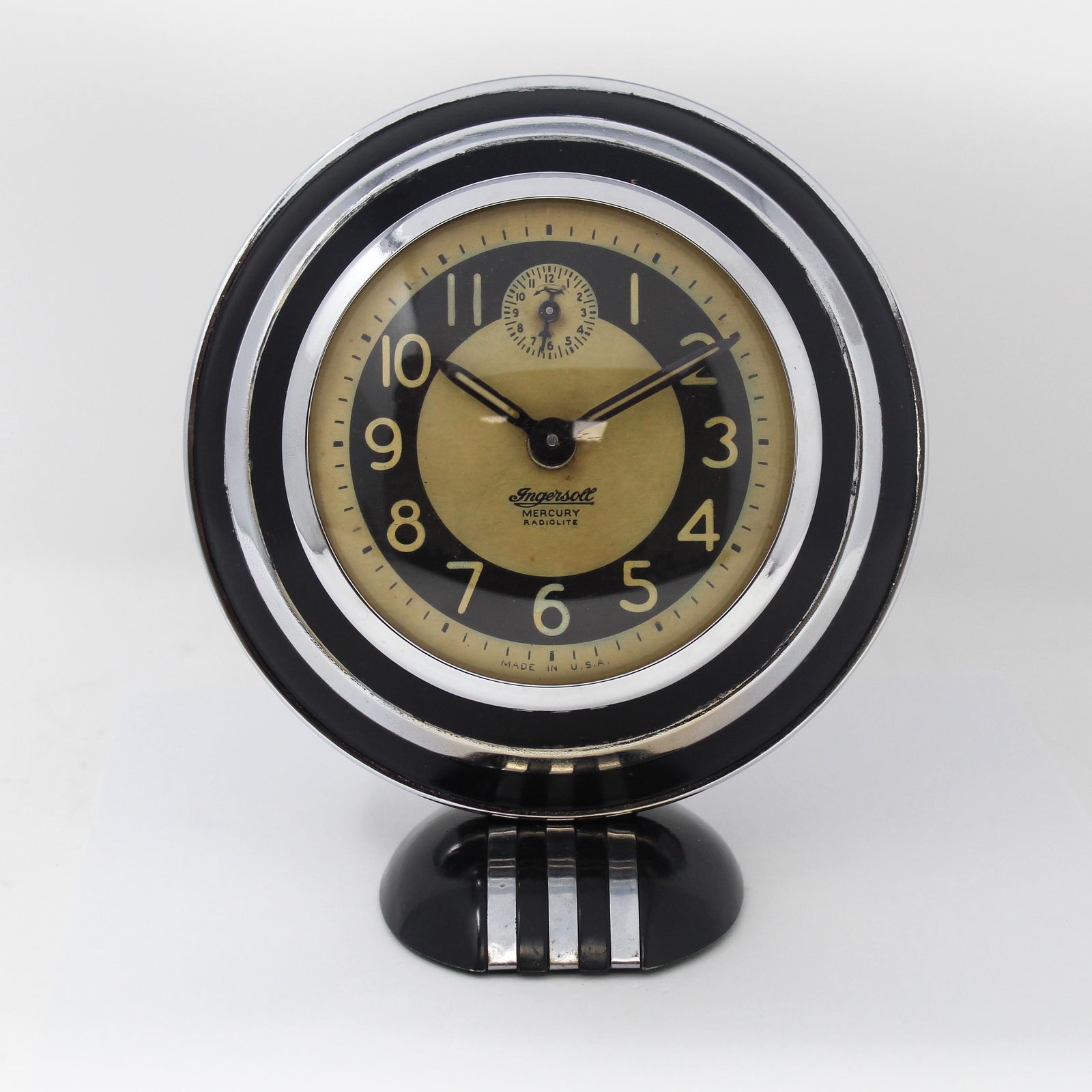 ART DECO INGERSOLL MERCURY RADIOLITE ALARM CLOCK (1 of 4)