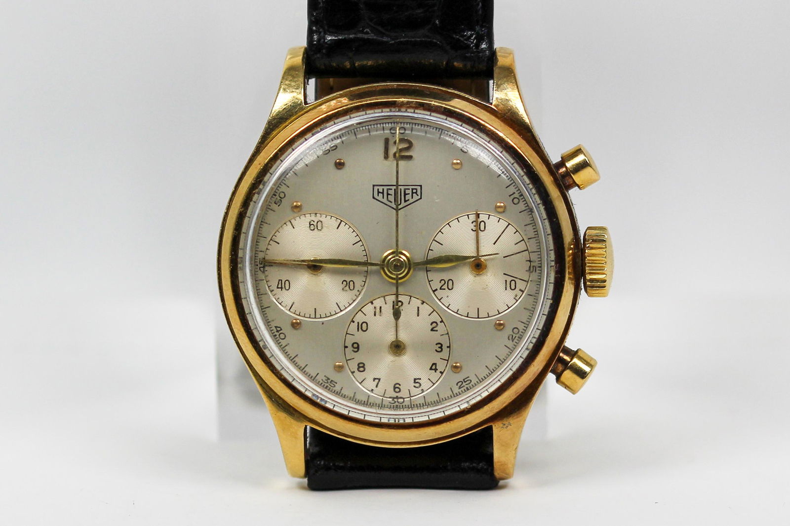 Vintage Heuer Chronograph Wristwatch in 18k Yellow Gold (1 of 4)