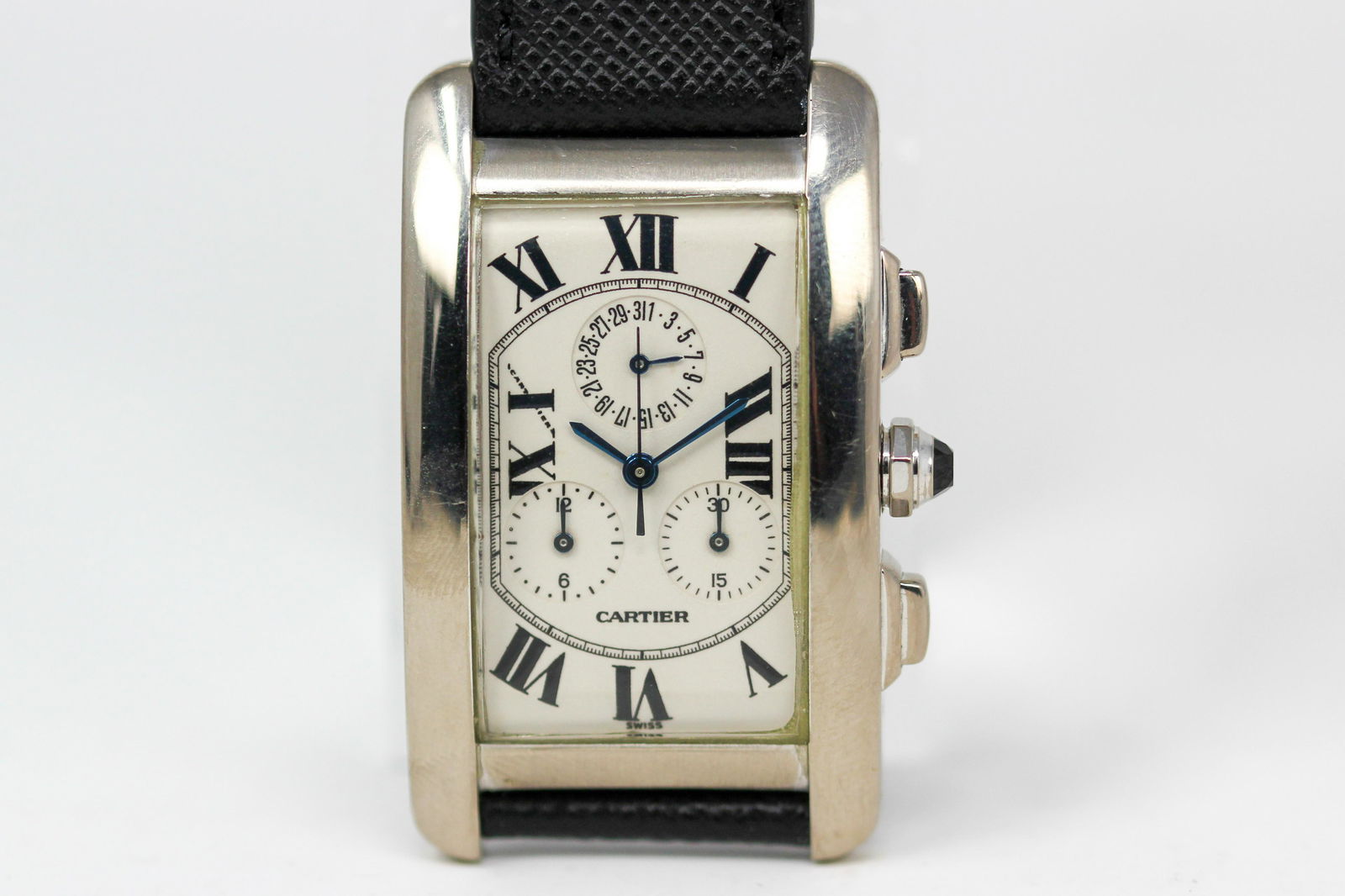 Vintage Cartier Tank Americaine Rectangular Wristwatch in 18k White Gold (1 of 4)