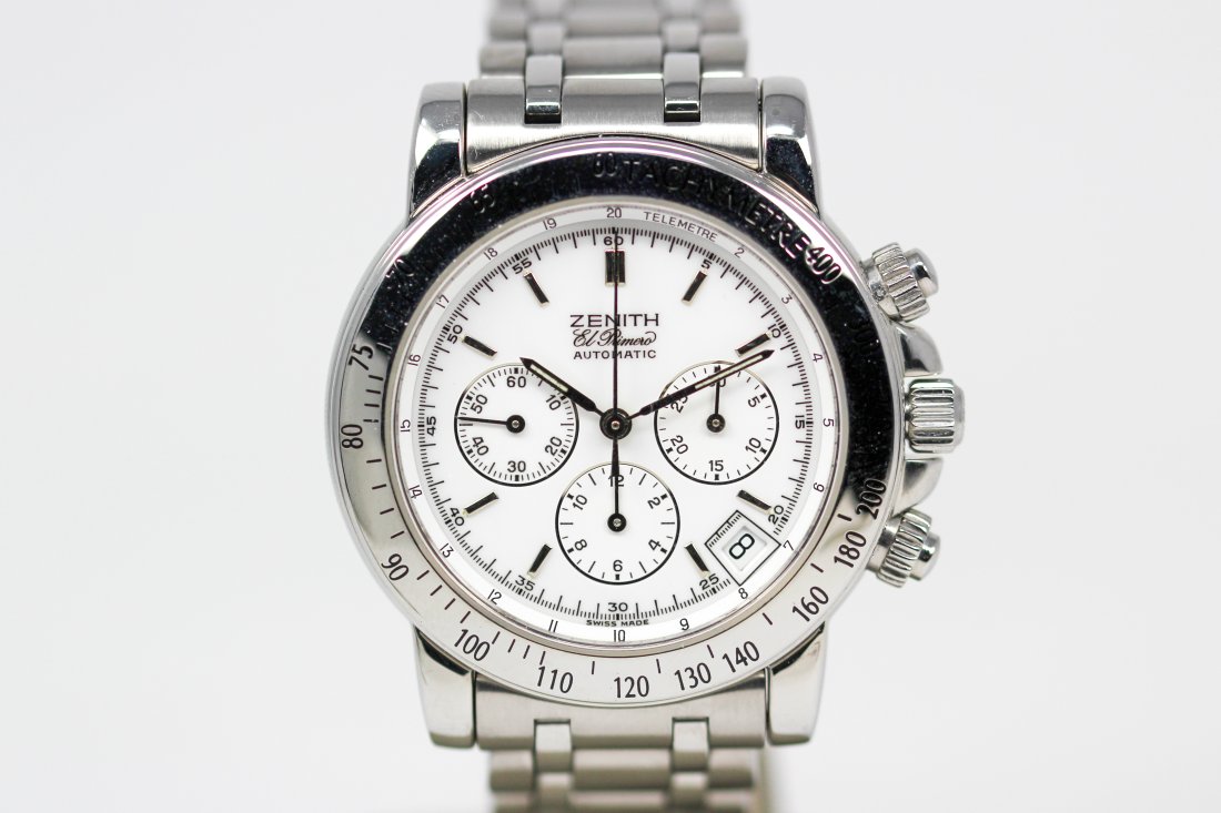 Vintage Zenith El Primero Automatic Chronograph with Date Wristwatch with Original Box (1 of 10)