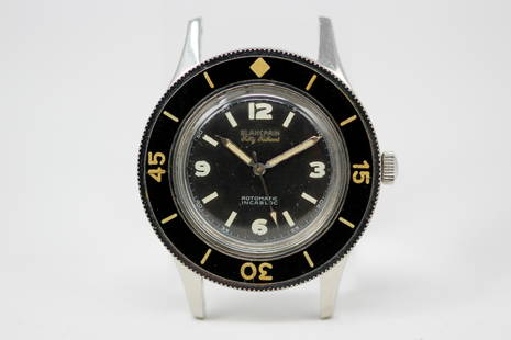 Vintage Blancpain Fifty Fathoms Rotomatic Incabloc Wristwatch: Stainless Steel Vintage Blancpain Fifty Fathoms Rotomatic Incabloc Wristwatch. 41mm diameter. Running at time of cataloging.