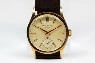 Vintage Patek Philippe Geneve Calatrava Wristwatch in 18k Rose Gold