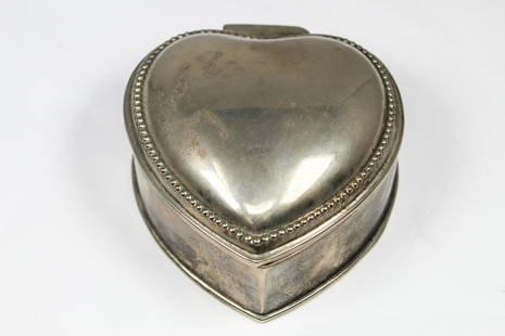 Heart Shaped Stainless Steel Pillbox: Stainless Steel Heart Shaped Pillbox. 3.25" L 3" W 1.25" H