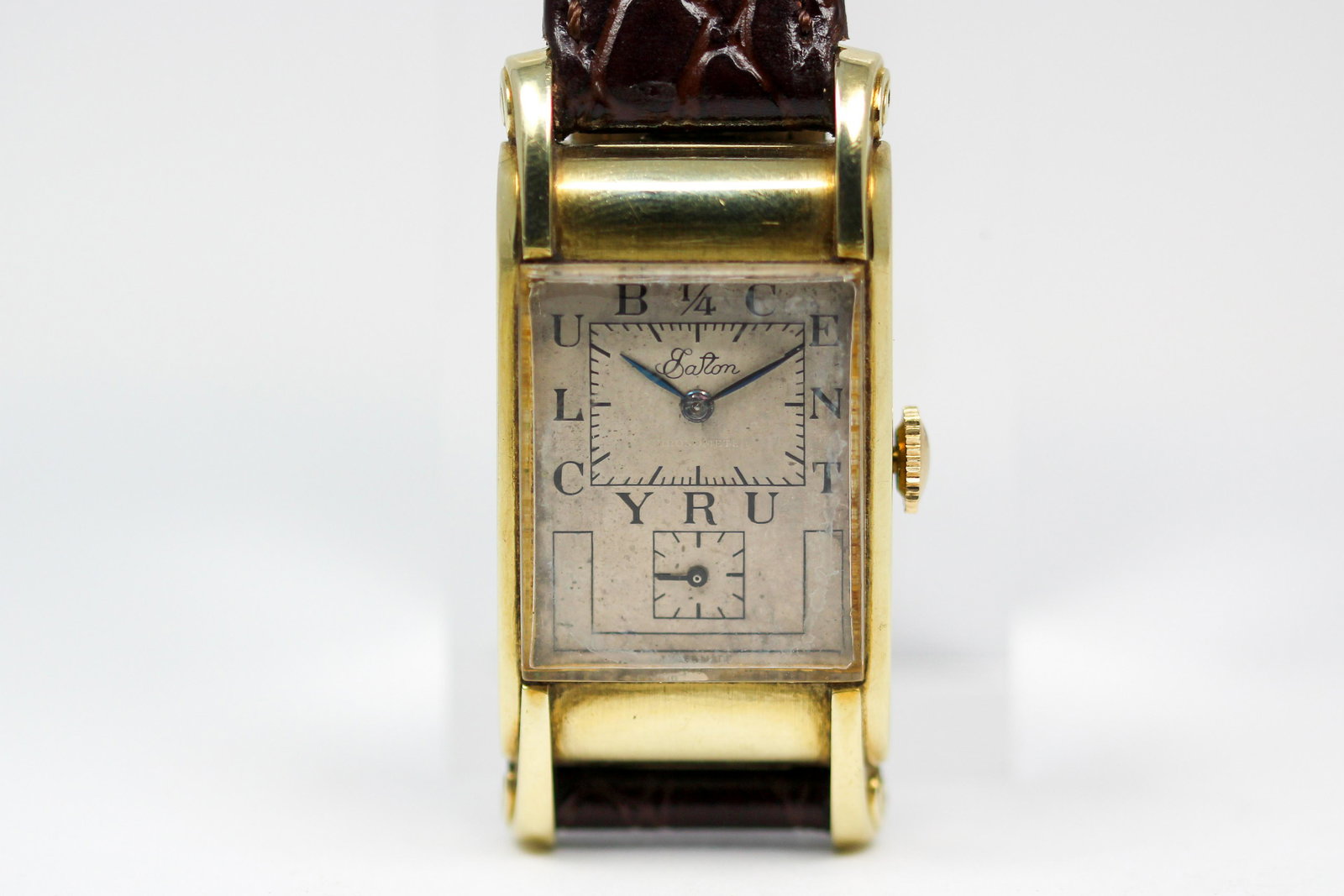 Vintage Rolex Prince Eaton Quarter Century Club Rectangular Wristwatch in 14k Yellow Gold (1 of 4)