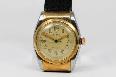 Vintage Two-Tone Rolex Oyster Perpetual Chronometer Wristwatch: Vintage Two-Tone Rolex Oyster Perpetual Chronometer Wristwatch. Model 3064. 32mm diameter. Running at time of cataloging