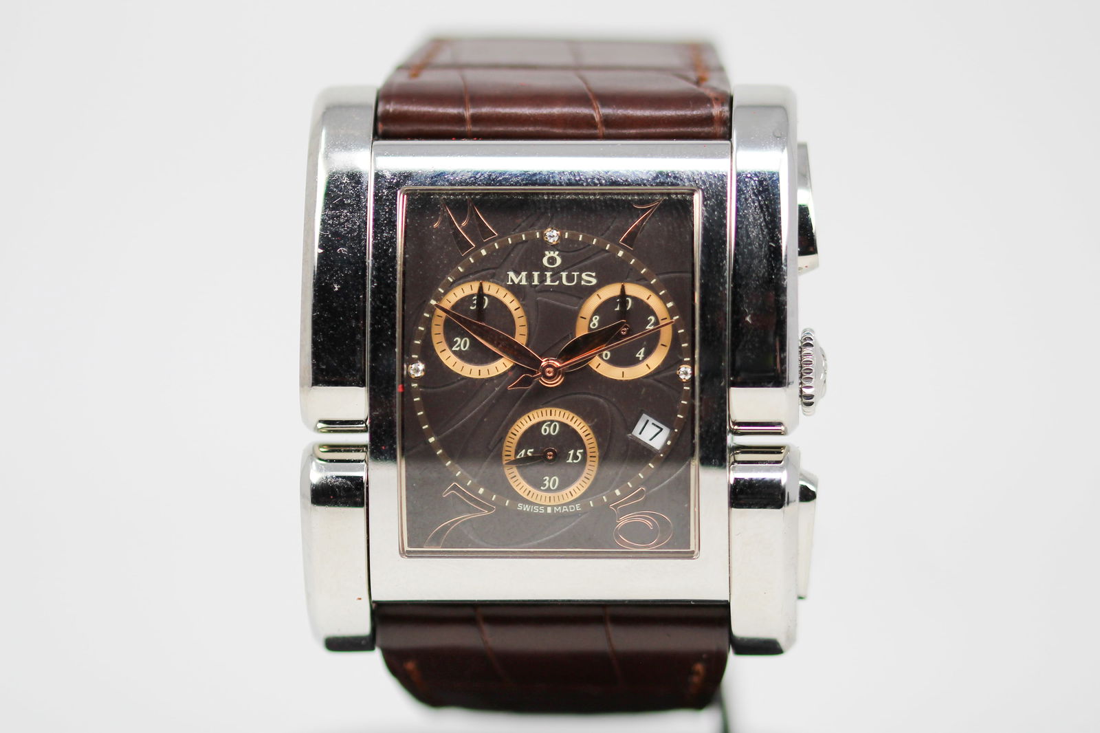 Milus Rectangular Chronograph with Date Wristwatch (1 of 4)