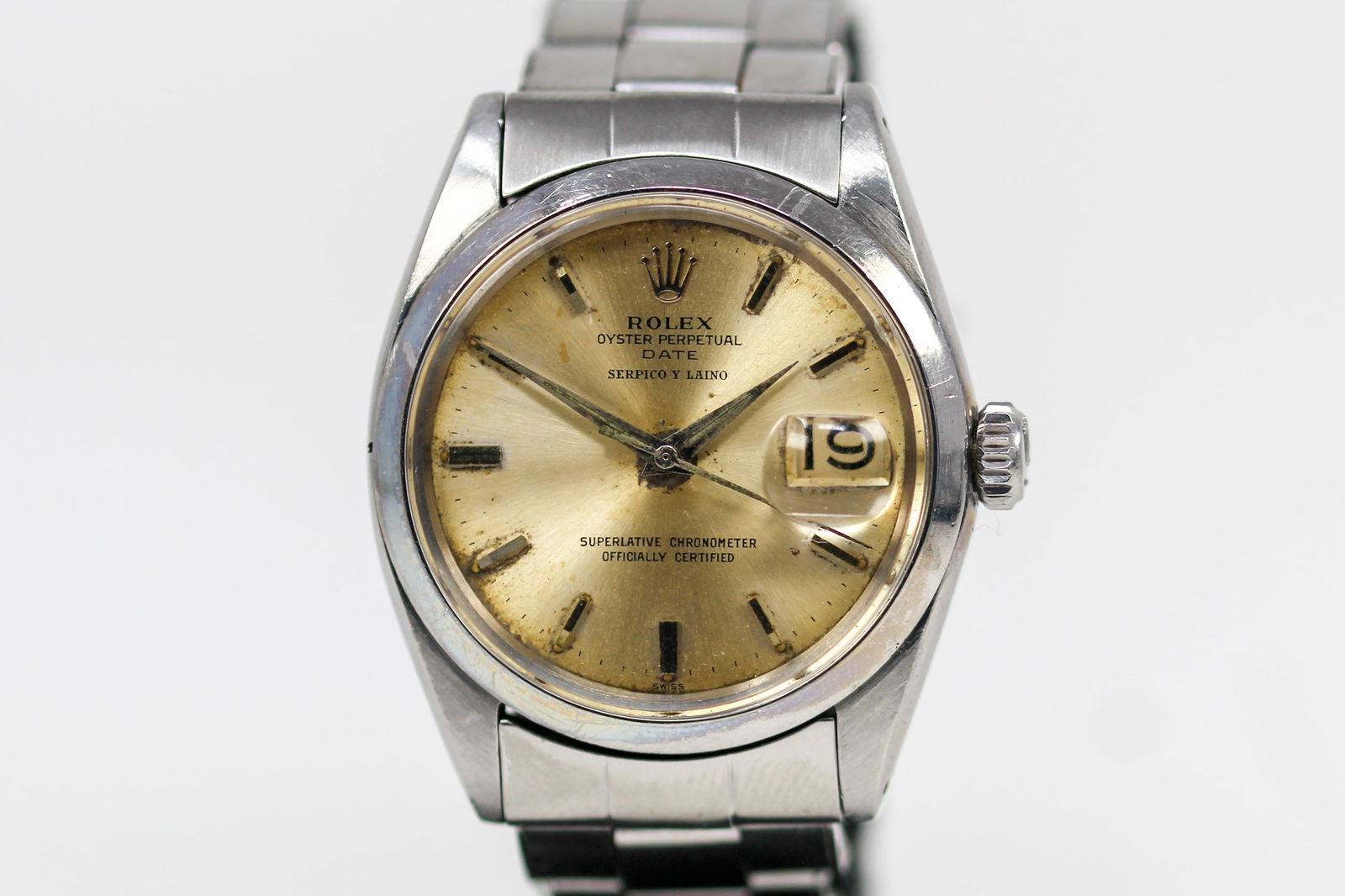 Vintage Rolex Oyster Perpetual Date Serpico Y Laino Wristwatch (1 of 8)