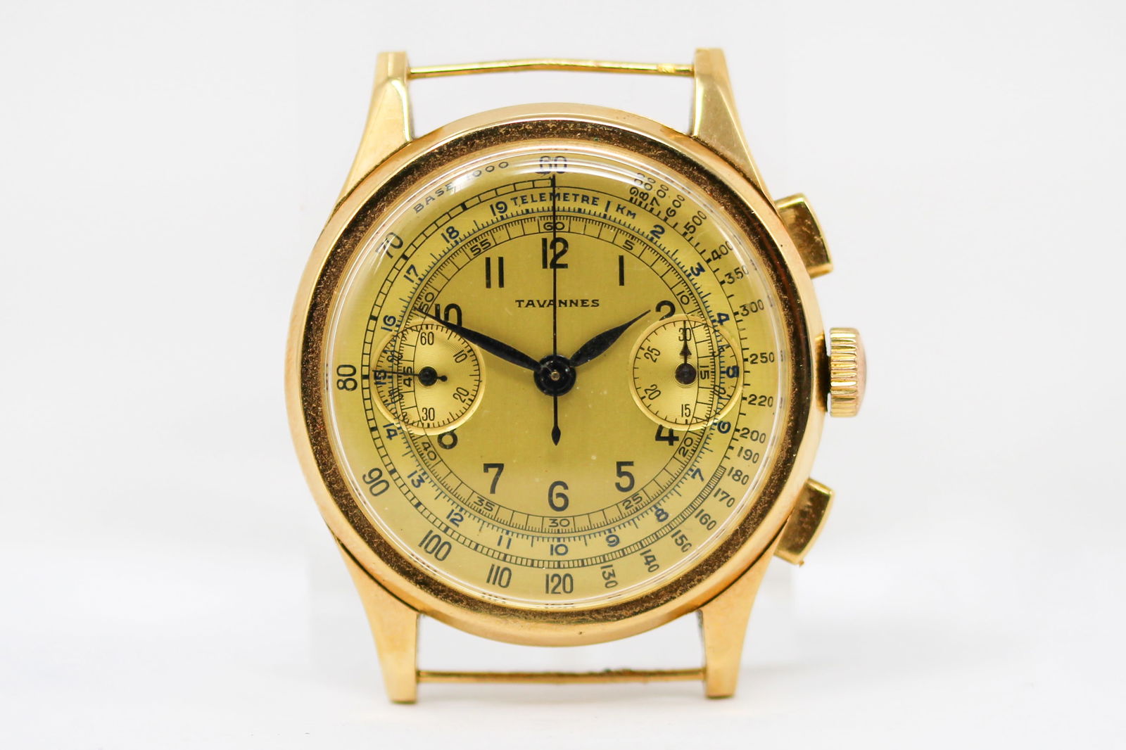 Vintage Tavannes Chronograph Wristwatch in 18k Yellow Gold (1 of 6)