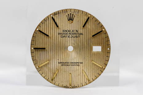 Loose Vintage Rolex Oyster Perpetual Datejust Dial *Retired Watchmaker's Collection*: Loose Vintage Rolex Oyster Perpetual Datejust Dial *Retired Watchmaker's Collection*. Champagne dial. 28mm diameter. Loose watch parts.