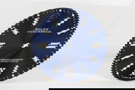 Loose Rolex Oyster Perpetual Dial *Retired Watchmaker's Collection*: Loose Rolex Oyster Perpetual Dial *Retired Watchmaker's Collection*. Blue dial. 32mm diameter. Loose watch parts.