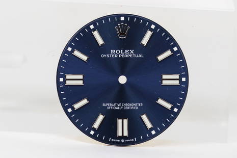 Loose Rolex Oyster Perpetual Dial *Retired Watchmaker's Collection*: Loose Rolex Oyster Perpetual Dial *Retired Watchmaker's Collection*. Blue dial. 32mm diameter. Loose watch parts.