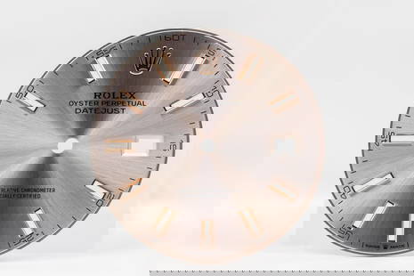 Loose Rolex Oyster Perpetual Datejust Dial *Retired Watchmaker's Collection*: Loose Rolex Oyster Perpetual Datejust Dial *Retired Watchmaker's Collection*. Silver dial. 31mm diameter. Loose watch parts.