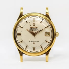 Vintage Omega Constellation Automatic with Date Wristwatch in 18k Yellow Gold