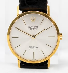 Vintage Rolex Geneve Cellini Wristwatch in 18k Yellow Gold