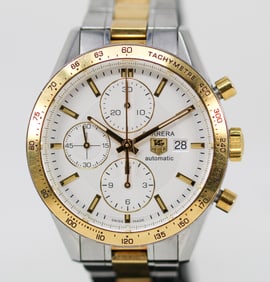 Two-Tone Tag Heuer Carrera Automatic Chronograph with Date Wristwatch