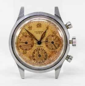 Vintage Universal Geneve Compax Chronograph Wristwatch *Crown Not Attached, Needs Repair*