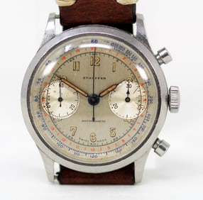 Vintage Stauffer Chronograph Wristwatch
