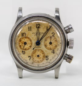 Vintage Universal Geneve Compax Chronograph Wristwatch *Crown needs to be reattached*