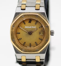 Two-Tone Ladies Audemar Piguet Royal Oak with Date Wristwatch *Caseback Missing Screw*
